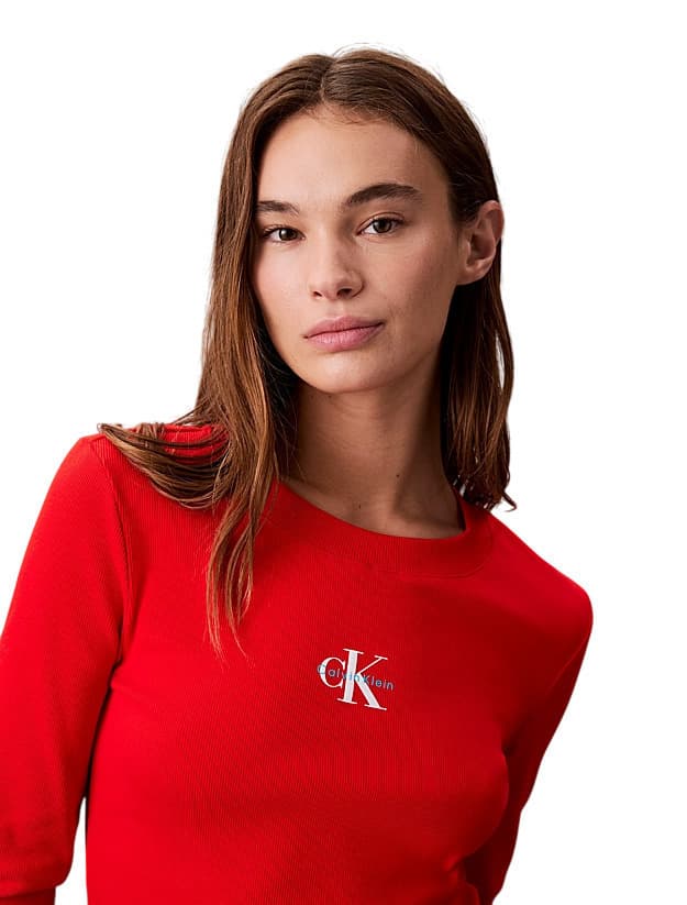 Γυναικείο Μακρυμάνικο T-shirt Κόκκινο Calvin Klein LV047A803G-BJ8