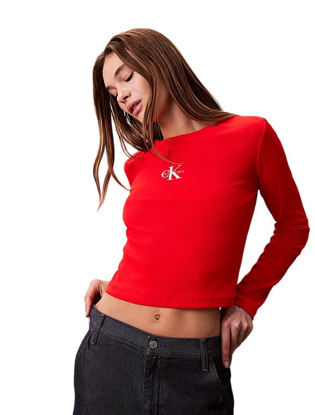 Γυναικείο Μακρυμάνικο T-shirt Κόκκινο Calvin Klein LV047A803G-BJ8