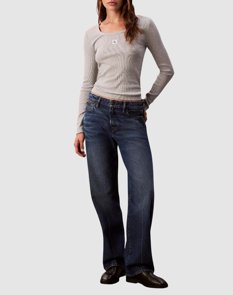 Γυναικείο Μακρυμάνικο Τοπ Γκρι Calvin Klein LV047D218G-P77