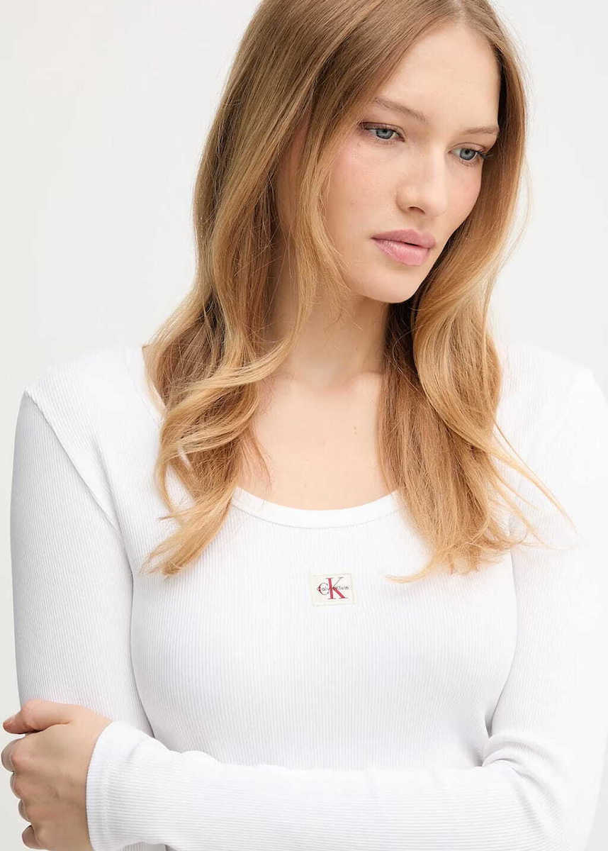 Γυναικείο Μακρυμάνικο Τοπ Λευκό Calvin Klein LV047D218G-YAA