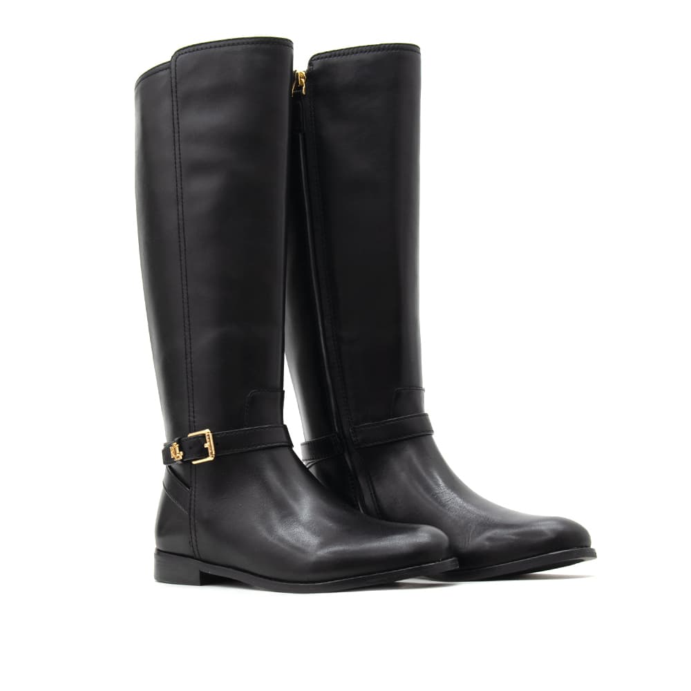 Γυναικείες Δερμάτινες Brooke II Μπότες Μαύρες Ralph Lauren 802967769001-BLACK