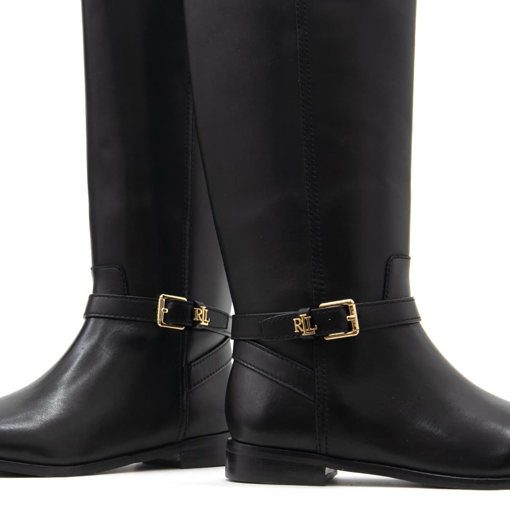 Γυναικείες Δερμάτινες Brooke II Μπότες Μαύρες Ralph Lauren 802967769001-BLACK