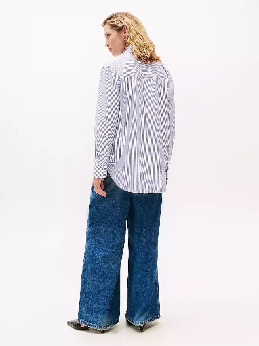 Γυναικείο Ριγέ Πουκάμισο Μπλε Tommy Hilfiger WW0WW46848-0X7