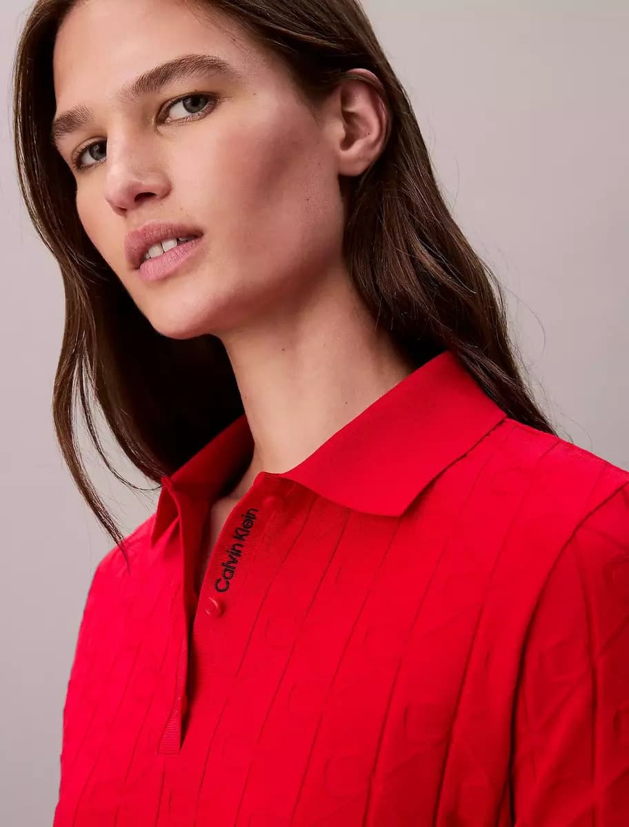 Γυναικείο Polo Φόρεμα Κόκκινο Calvin Klein LV047D228G-XMD