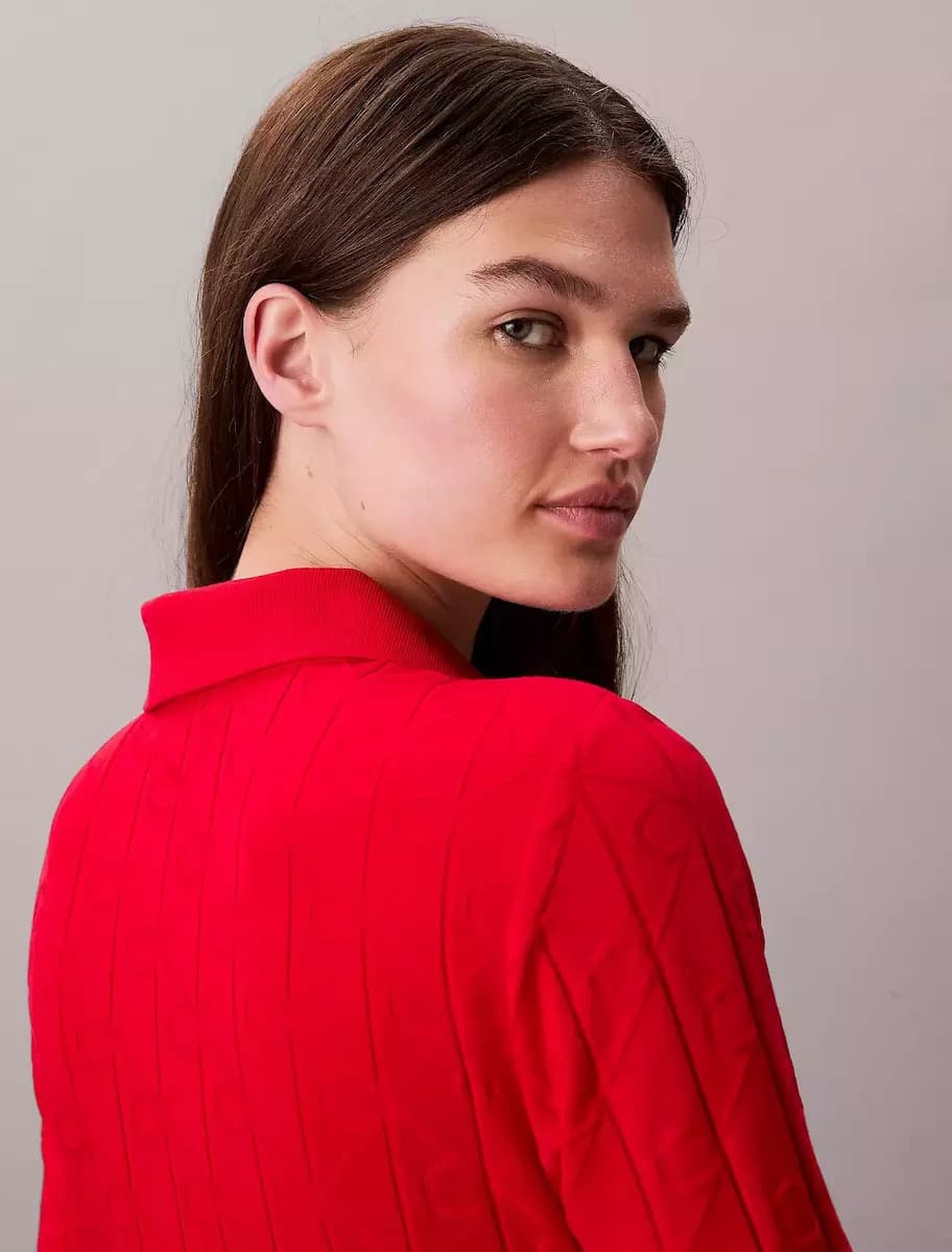 Γυναικείο Polo Φόρεμα Κόκκινο Calvin Klein LV047D228G-XMD