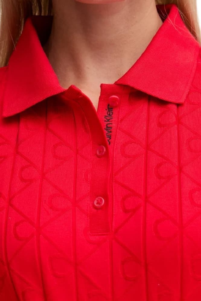 Γυναικείο Polo Φόρεμα Κόκκινο Calvin Klein LV047D228G-XMD