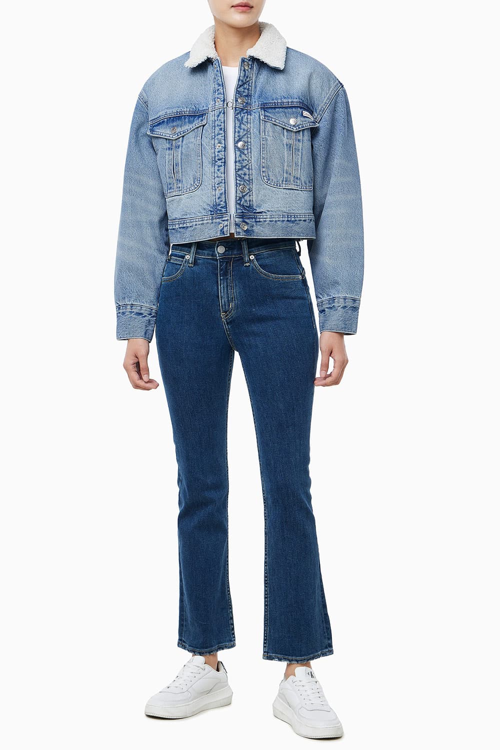 Γυναικείο Sherpa Τζιν Μπουφάν Γαλάζιο Calvin Klein LV047D736G-YYE