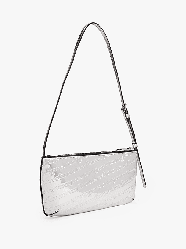 Γυναικεία Metallic Τσάντα Ώμου Ασημί Tommy Jeans AW0AW18009-01N