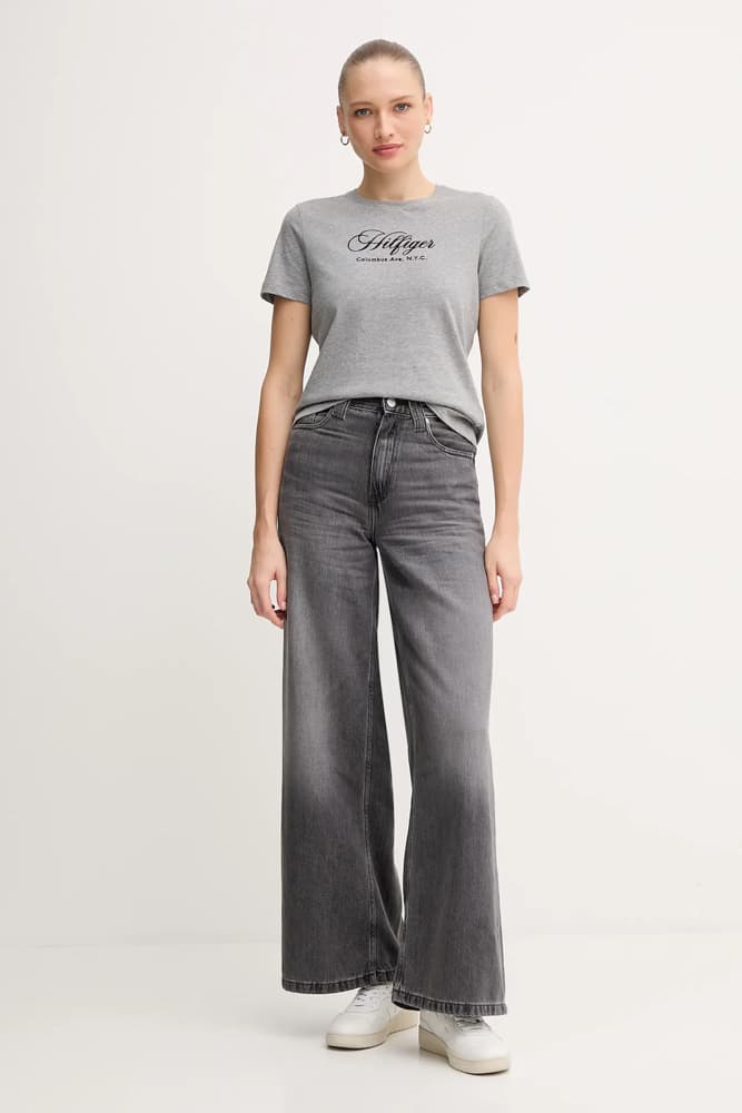 Γυναικείο T-shirt Γκρι Tommy Hilfiger WW0WW46120-P61