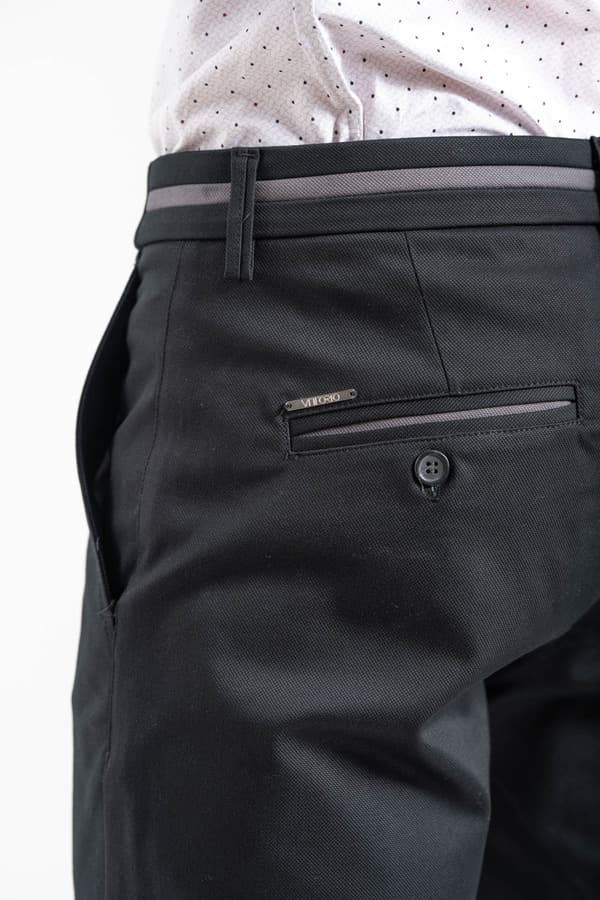 Ανδρικό Παντελόνι Μαύρο Vittorio 2526COMMO-BLACK