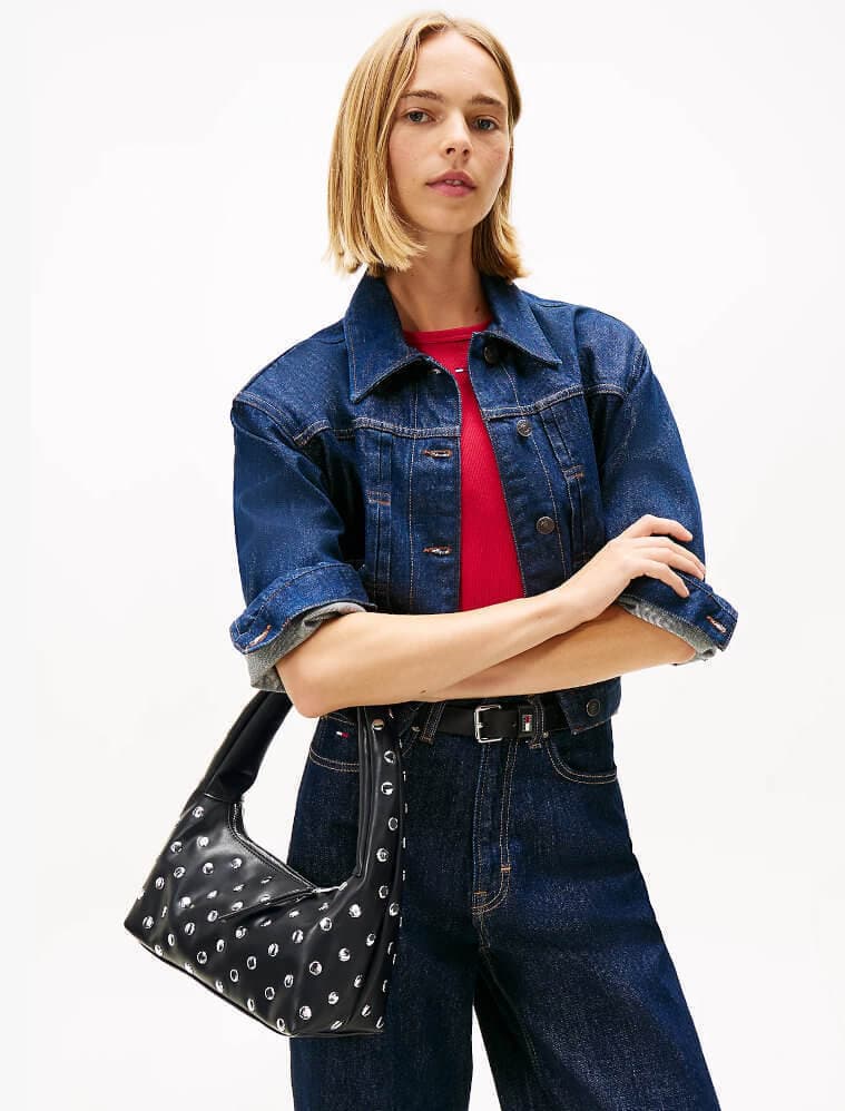 Γυναικεία Τσάντα Ώμου Μαύρη Tommy Jeans AW0AW17894-BDS