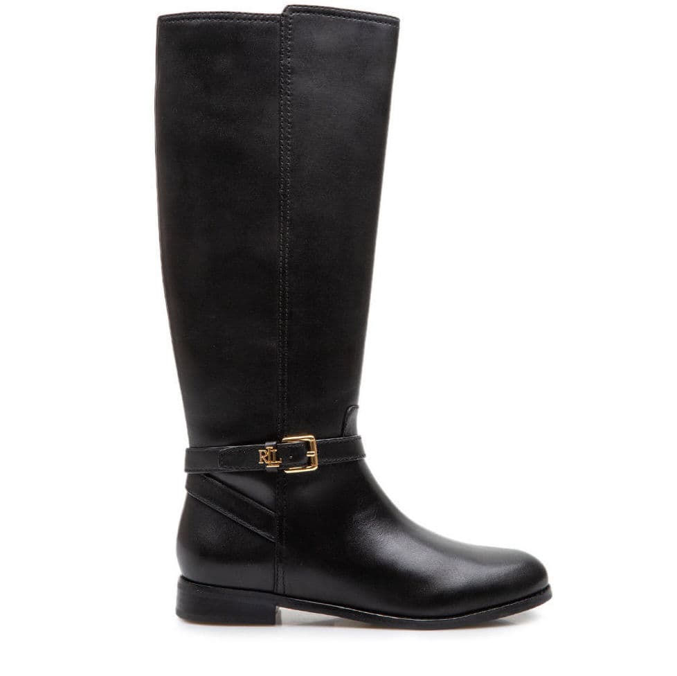Γυναικείες Δερμάτινες Brooke II Μπότες Μαύρες Ralph Lauren 802967769001-BLACK