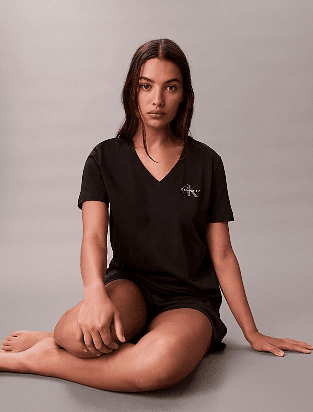 Γυναικείο Σετ T-shirt 2 Τεμαχίων Μαύρα Calvin Klein LV047C906G-001