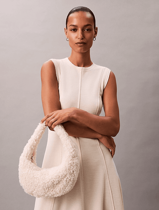 Γυναικεία Sherpa Τσάντα Εκρού Calvin Klein LV04F3142G-QJ5