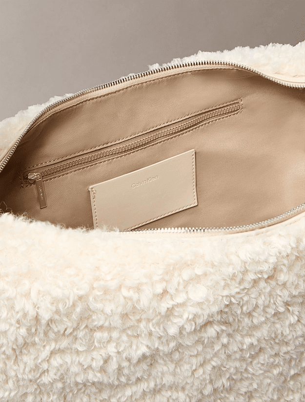 Γυναικεία Sherpa Τσάντα Εκρού Calvin Klein LV04F3143G-QJ5
