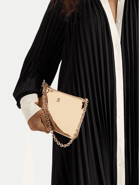 Γυναικεία Τσάντα-Φάκελος Χρυσή Tommy Hilfiger AW0AW18219-0HS