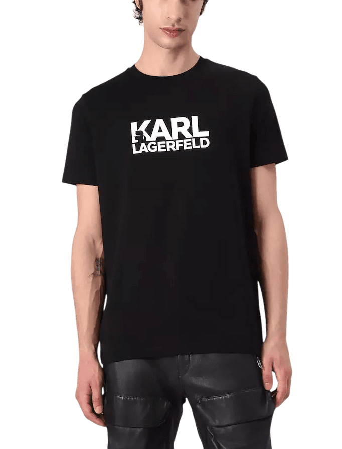 KARL LAGERFELD T-SHIRT CREW NECK LOGO ΜΠΟΡΝΤΩ