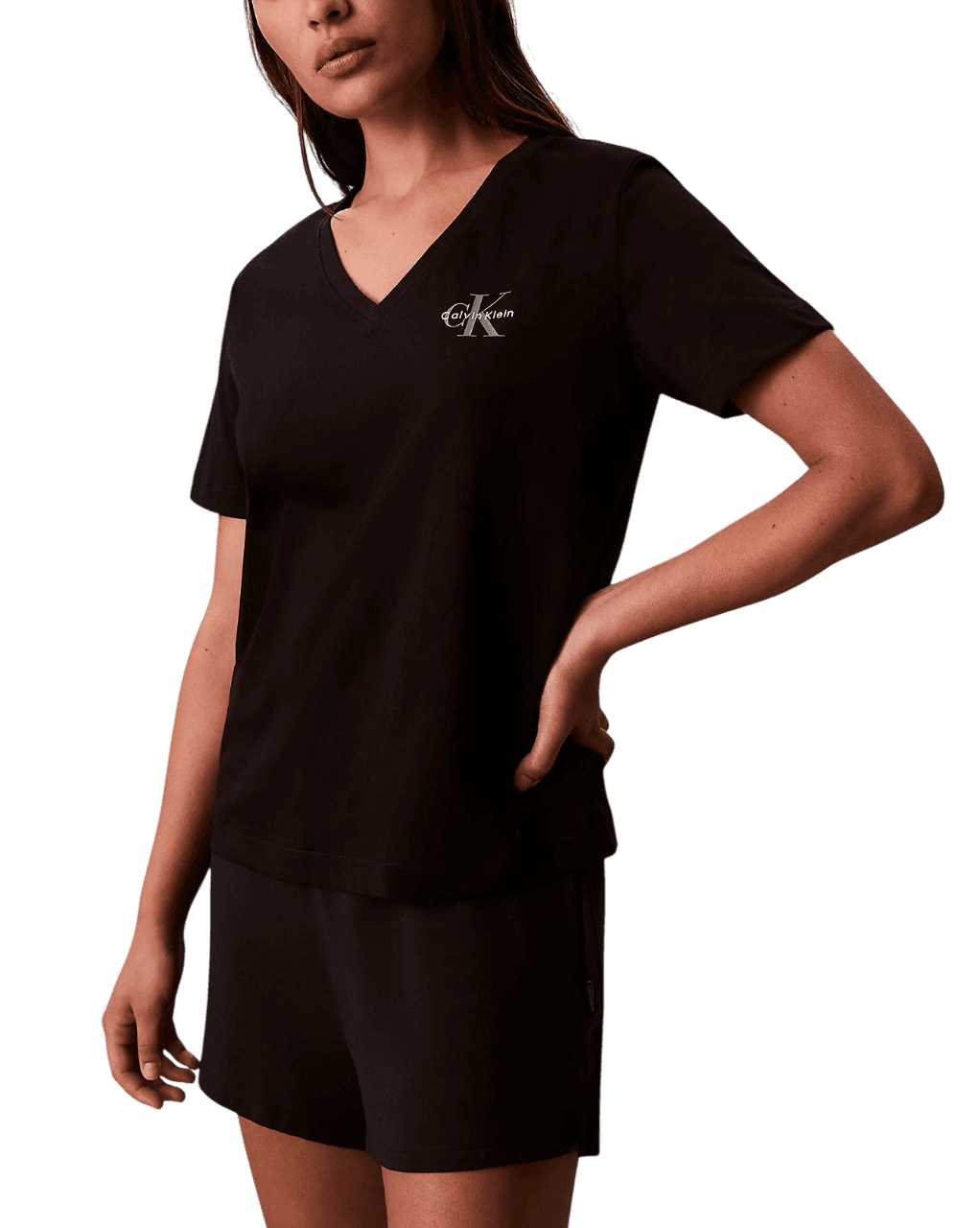 Γυναικείο Σετ T-shirt 2 Τεμαχίων Μαύρο/Λευκό Calvin Klein LV047C906G-UB1