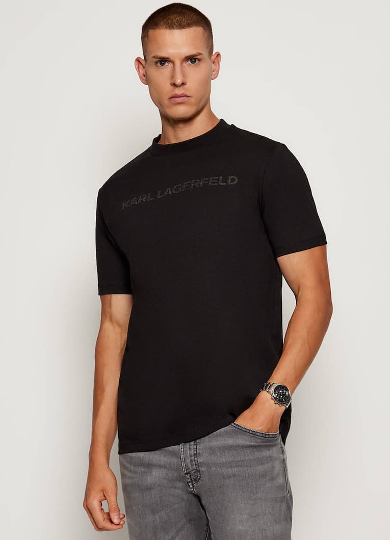 Ανδρικό T-shirt Μαύρο Karl Lagerfeld 755041 554225-990