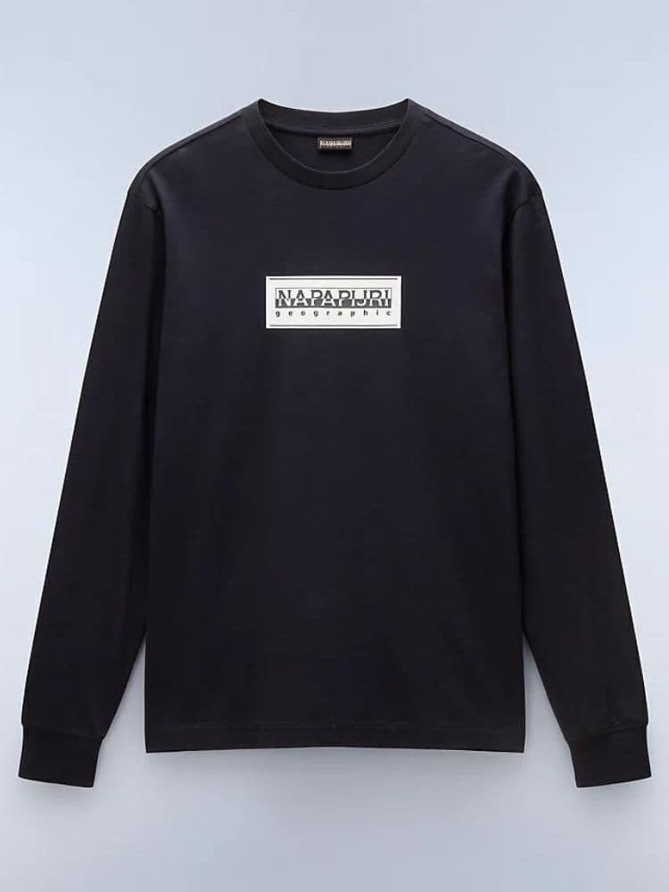 Ανδρικό Μακρυμάνικο S-Box T-shirt Μαύρο Napapijri NP0A4I3M-0411