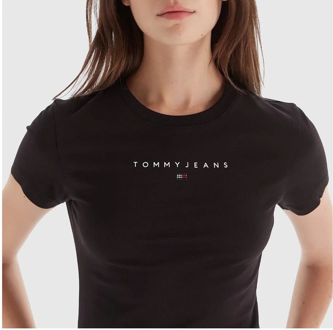Γυναικείο T-shirt Μαύρο Tommy Jeans DW0DW21550-BDS