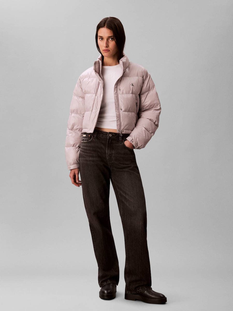 Γυναικείο Puffer Μπουφάν Γκρι Calvin Klein LV047D504G-QJL