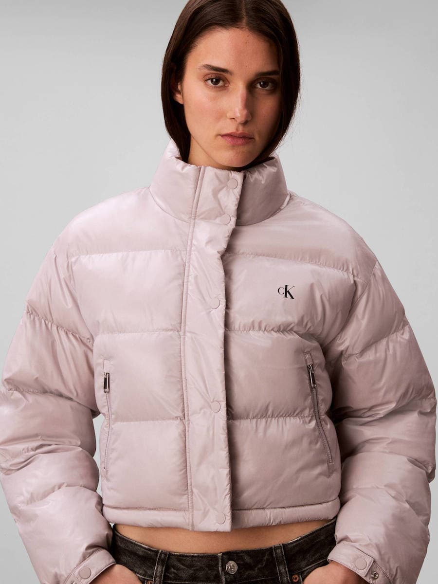 Γυναικείο Puffer Μπουφάν Γκρι Calvin Klein LV047D504G-QJL