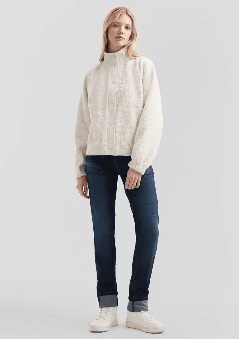 Γυναικεία Fleece Ζακέτα Εκρού S.Oliver 2171471-0200