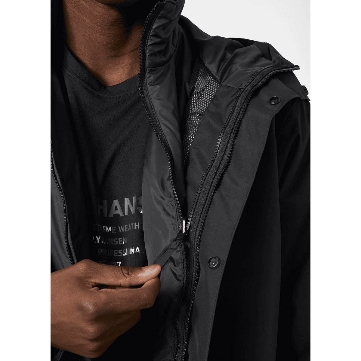 Ανδρικό Juell 3-In-1 Μπουφάν Μαύρο Helly Hansen 53679-990