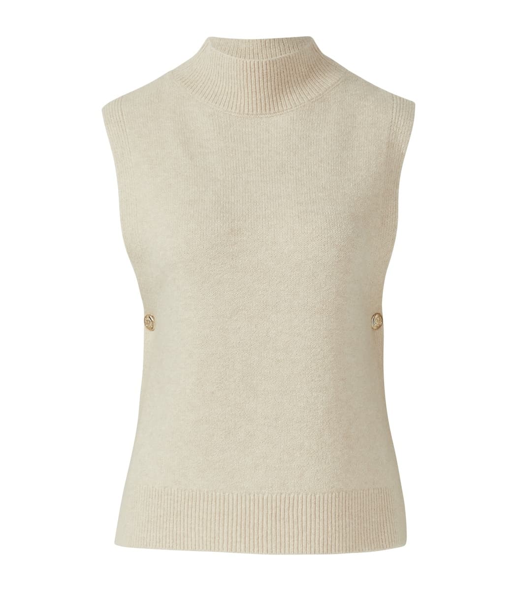 Γυναικεία Αμάνικη Πλεκτή Μπλούζα Μπεζ S.Oliver 2168038-81W9