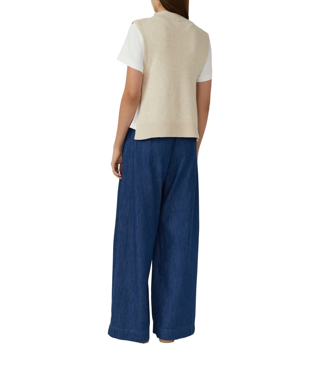 Γυναικεία Αμάνικη Πλεκτή Μπλούζα Μπεζ S.Oliver 2168038-81W9