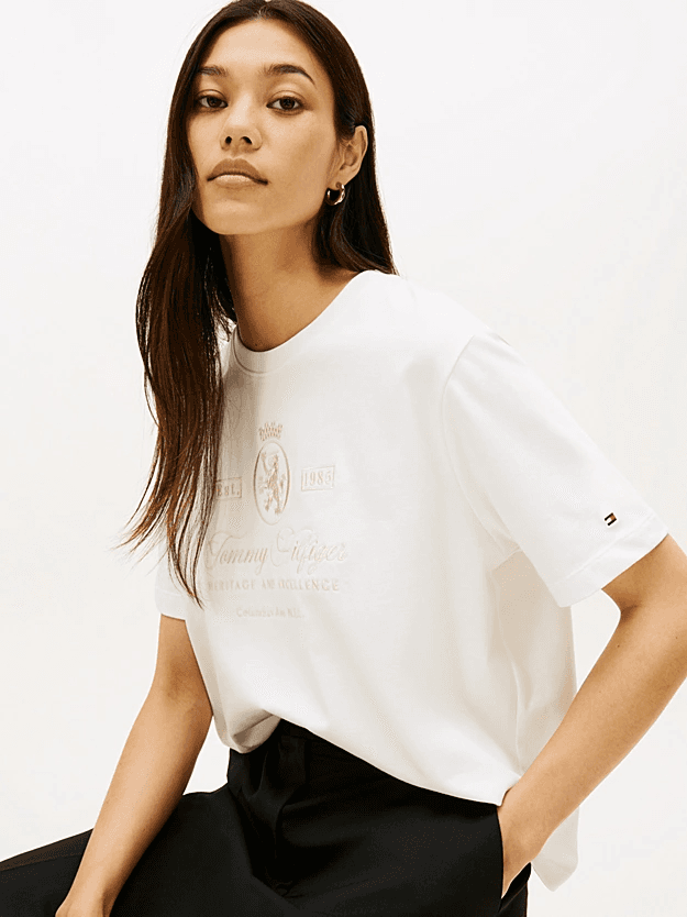 Γυναικείο T-shirt Λευκό Tommy Hilfiger WW0WW46118-YBL