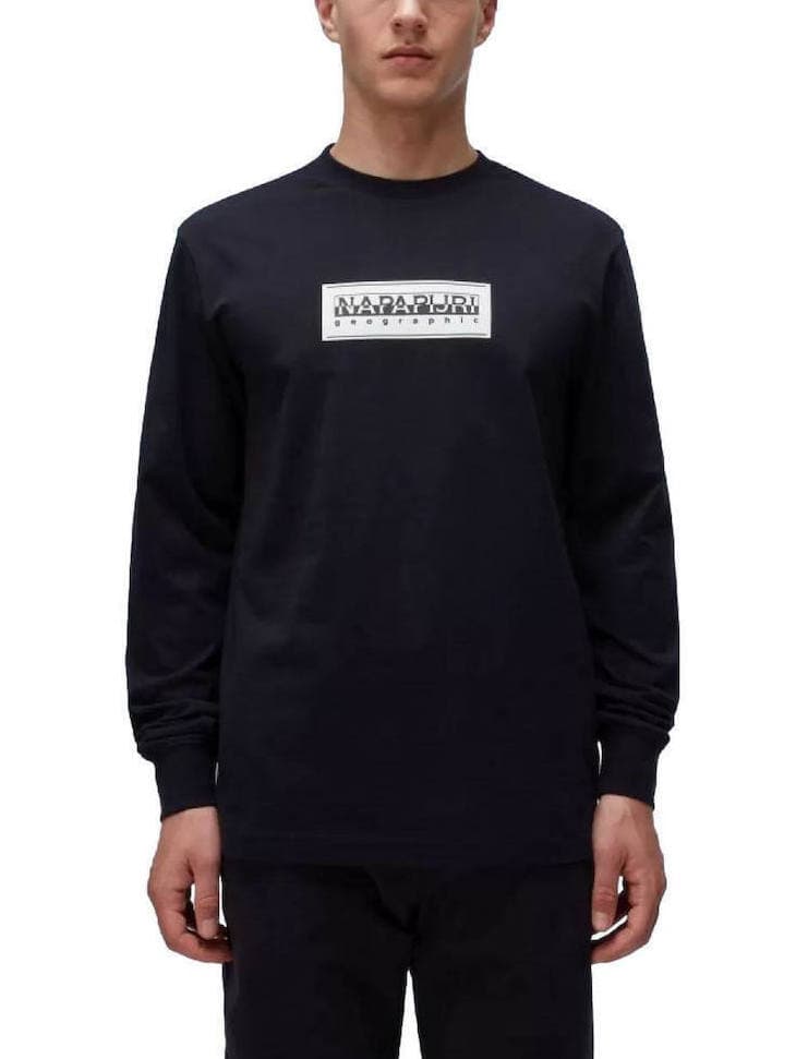 Ανδρικό Μακρυμάνικο S-Box T-shirt Μαύρο Napapijri NP0A4I3M-0411
