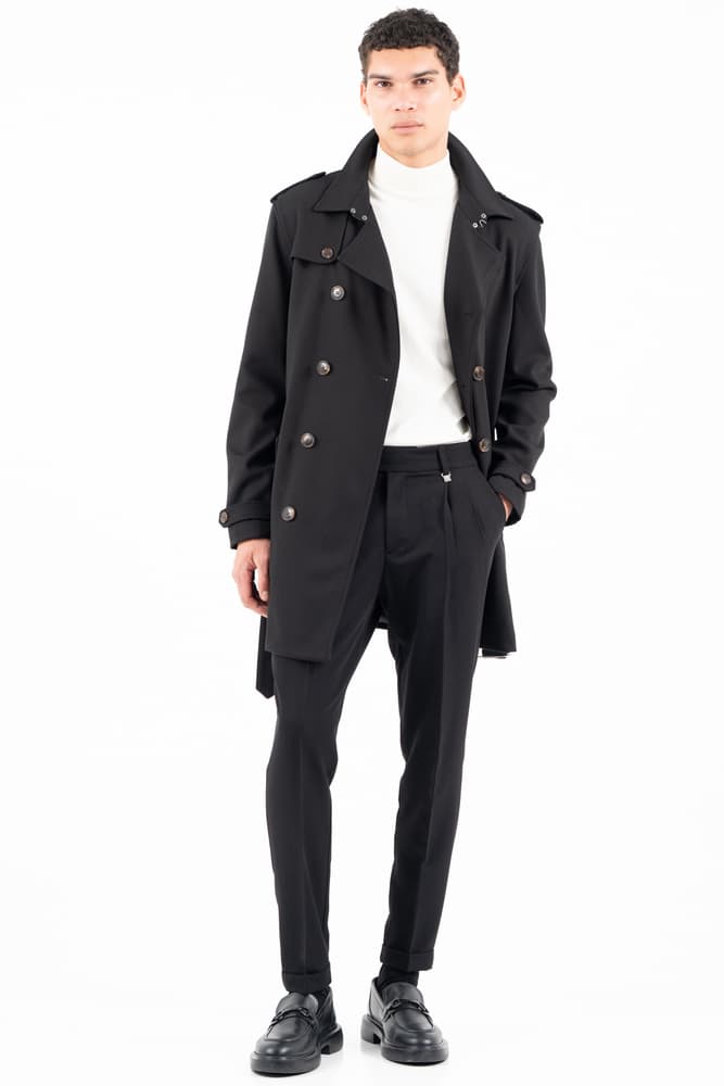 Ανδρική Καπαρντίνα Μαύρη Vittorio MOREL-BLACK