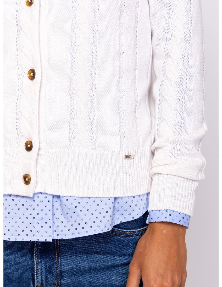 Γυναικεία Hanoliw25 Ζακέτα Λευκή Heavy Tools T53038-ECRU