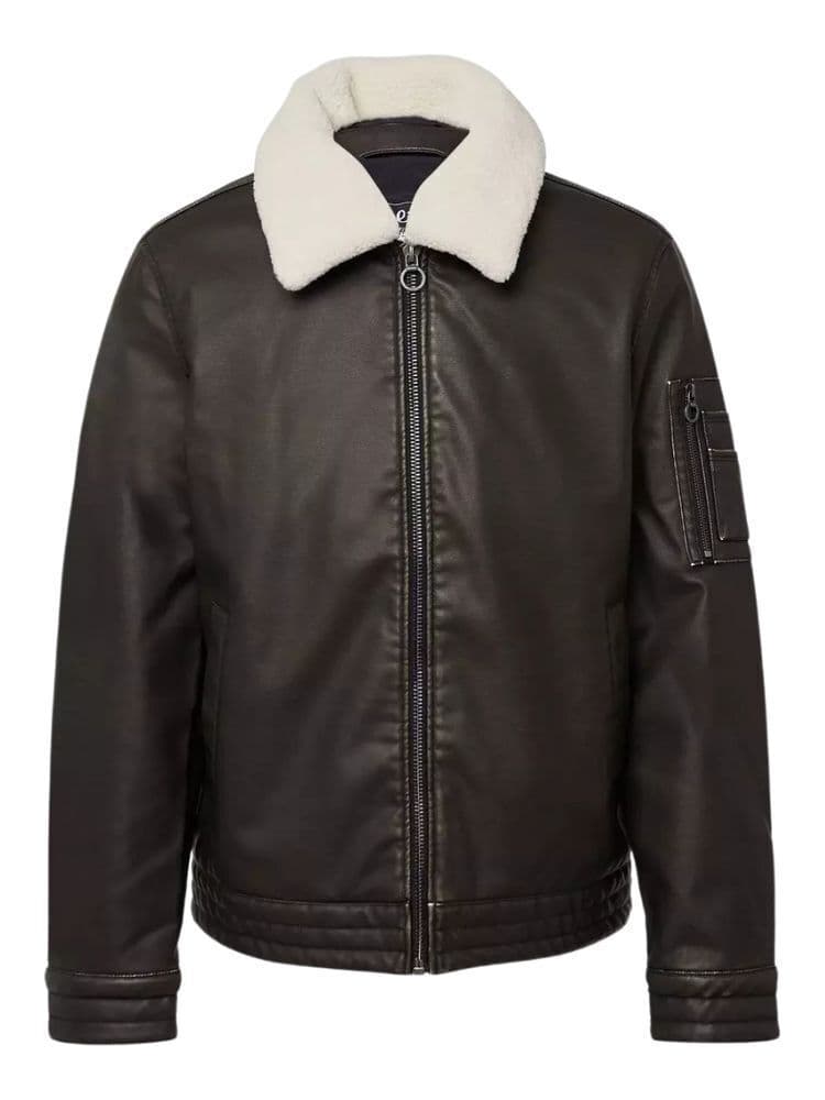 Ανδρικό Eco Leather Μπουφάν Καφέ S.Oliver 2167360-8940