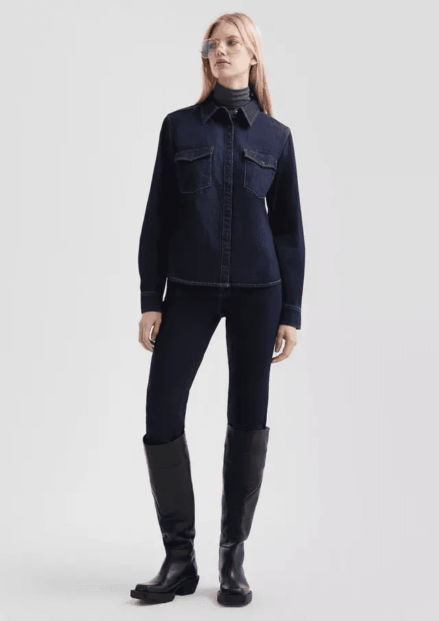 Γυναικείο Τζιν Πουκάμισο Navy Μπλε S.Oliver 2171223-58Z8