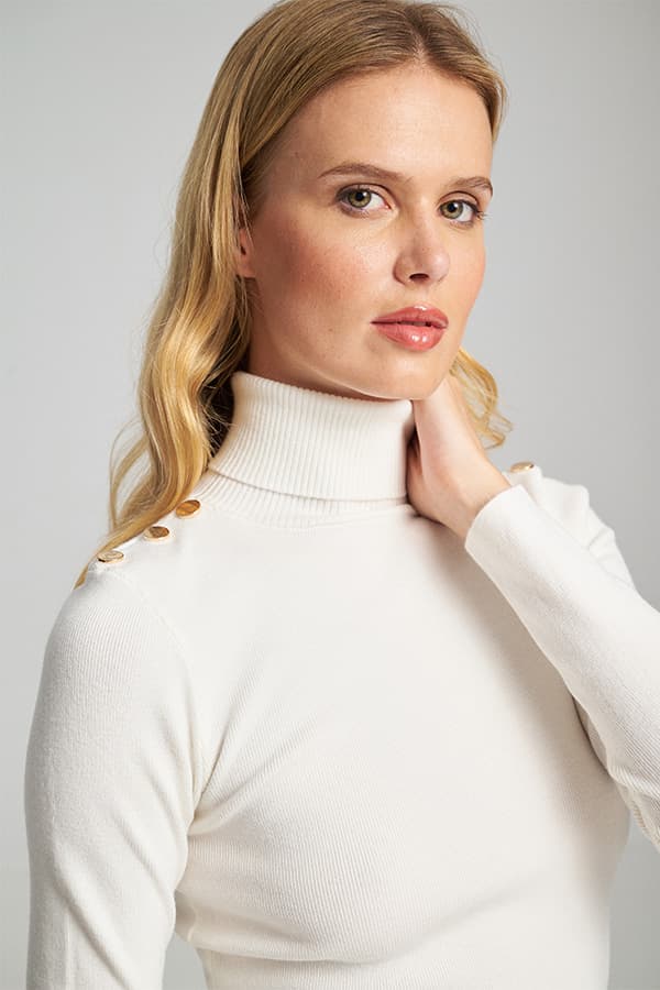 Γυναικείο Gini Ζιβάγκο Πουλόβερ White Mind Matter MML25-02-09-016