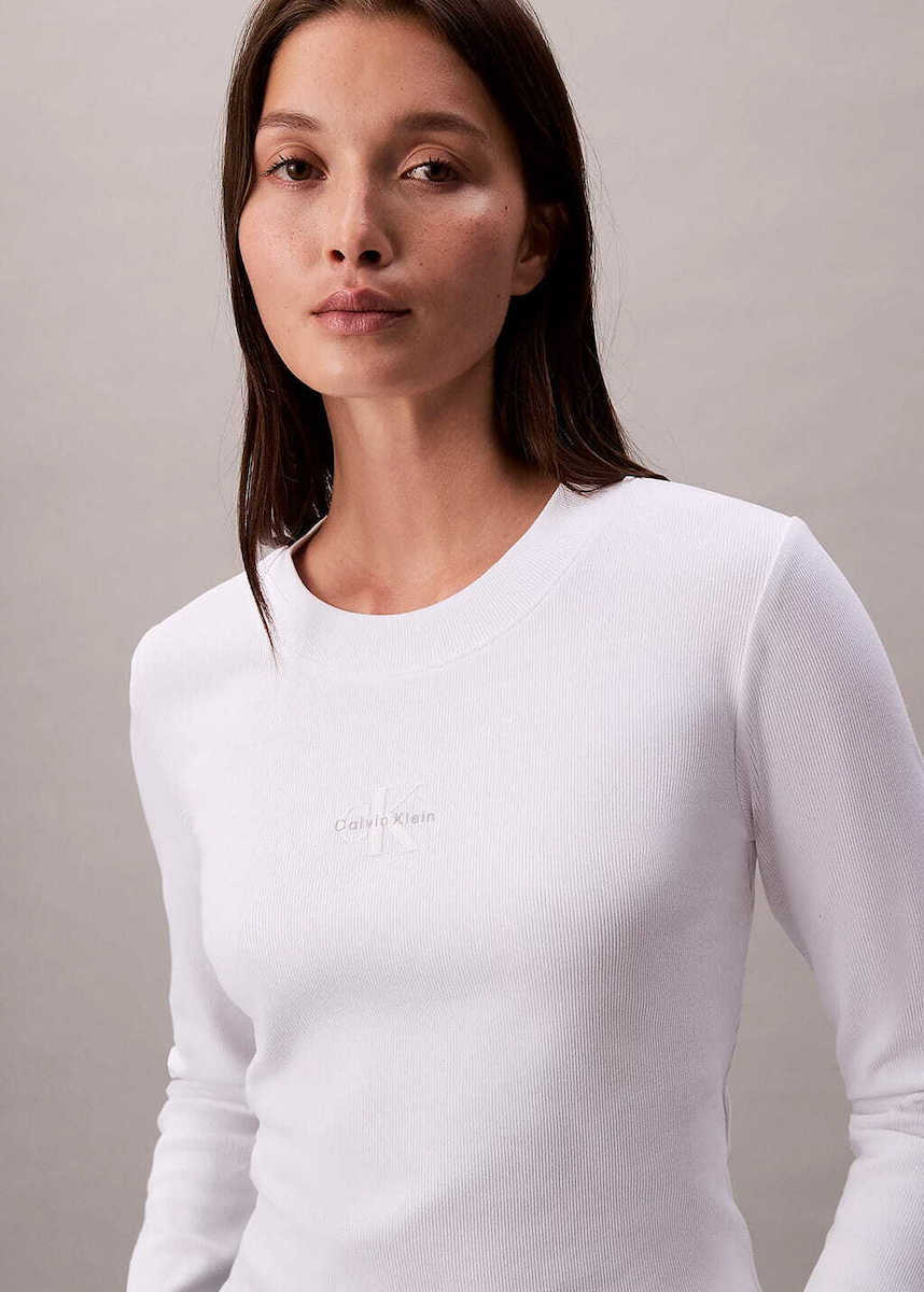 Γυναικείο Μακρυμάνικο T-shirt Λευκό Calvin Klein LV047A803G-YAA
