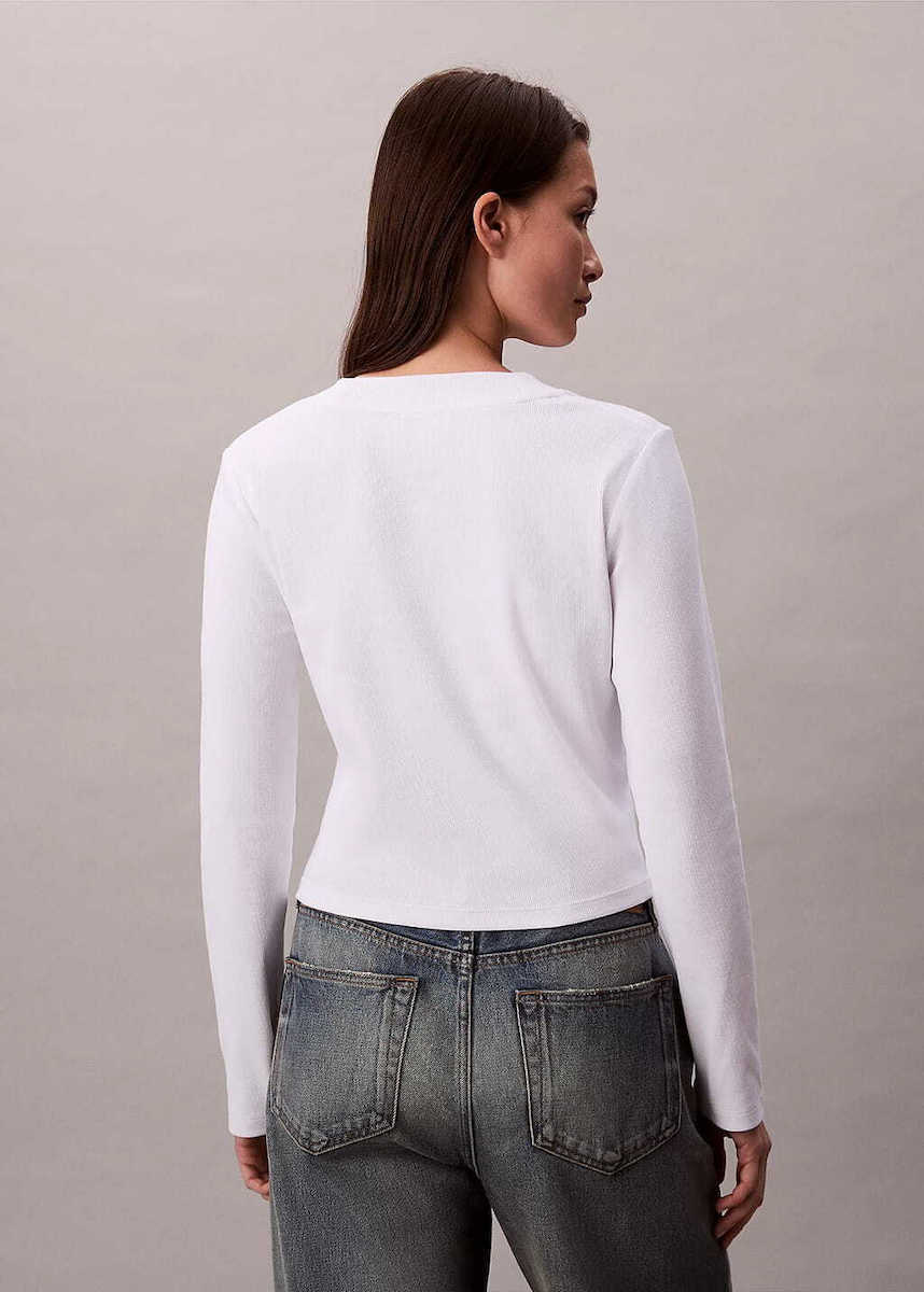 Γυναικείο Μακρυμάνικο T-shirt Λευκό Calvin Klein LV047A803G-YAA