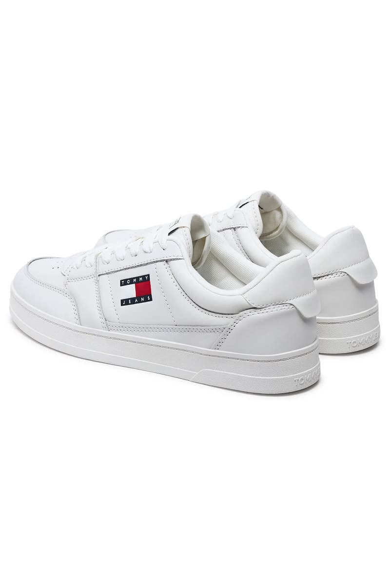 Ανδρικά Δερμάτινα Greenwich Sneakers Λευκά Tommy Jeans EM0EM01574-YBL