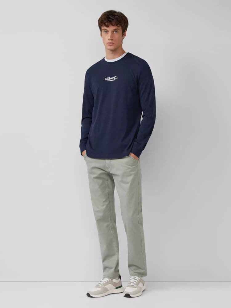 Ανδρικό Μακρυμάνικο T-shirt Navy Μπλε S.Oliver 2169157-59D1