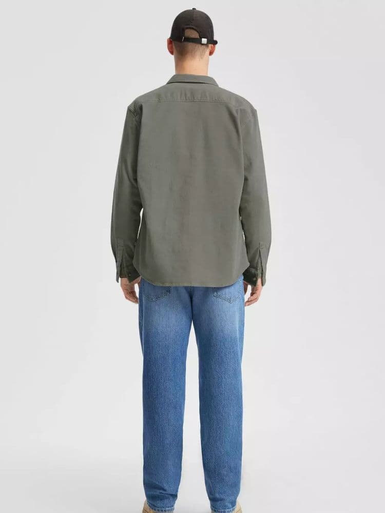 Ανδρικό Κοτλέ Πουκάμισο Λαδί S.Oliver 2170384-7929