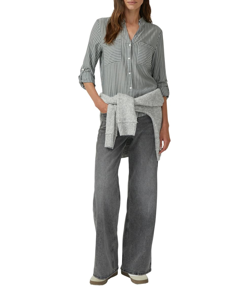 Γυναικείο Ριγέ Πουκάμισο Γκρι S.Oliver 2173585-69G9