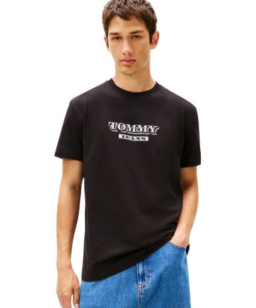 Ανδρικό T-shirt Μαύρο Tommy Jeans DM0DM22322-BDS