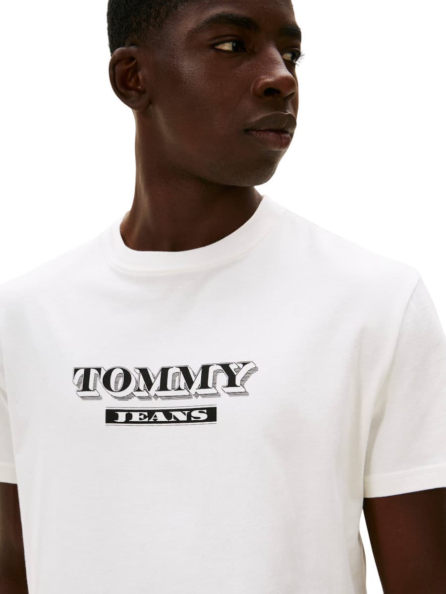 Ανδρικό T-shirt Λευκό Tommy Jeans DM0DM22322-YBL