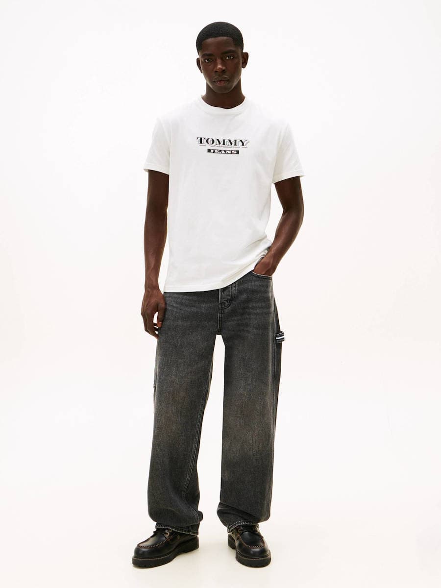 Ανδρικό T-shirt Λευκό Tommy Jeans DM0DM22322-YBL