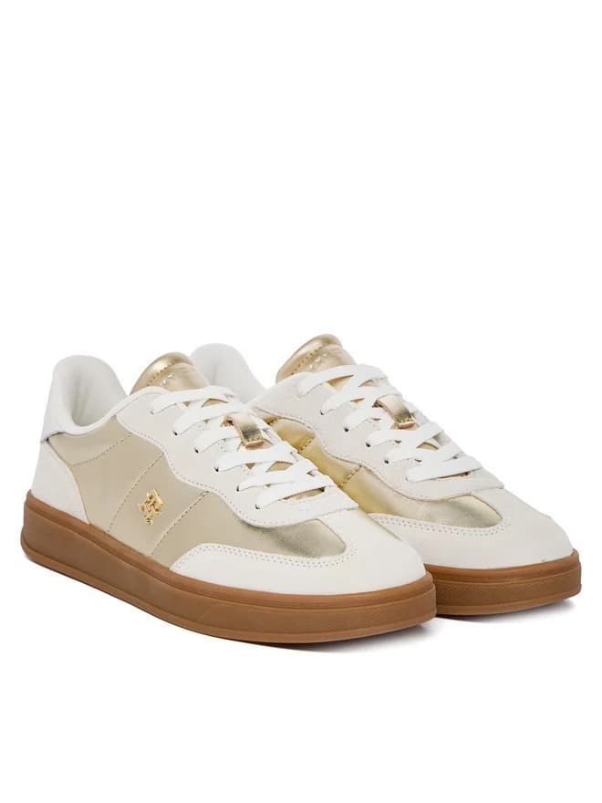Γυναικεία Δερμάτινα Jackie Sneakers Χρυσά Tommy Hilfiger FW0FW09026-0HT