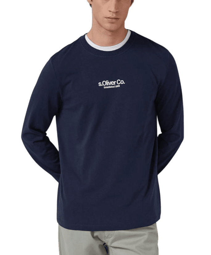 Ανδρικό Μακρυμάνικο T-shirt Γκρι S.Oliver 2169157-95D1