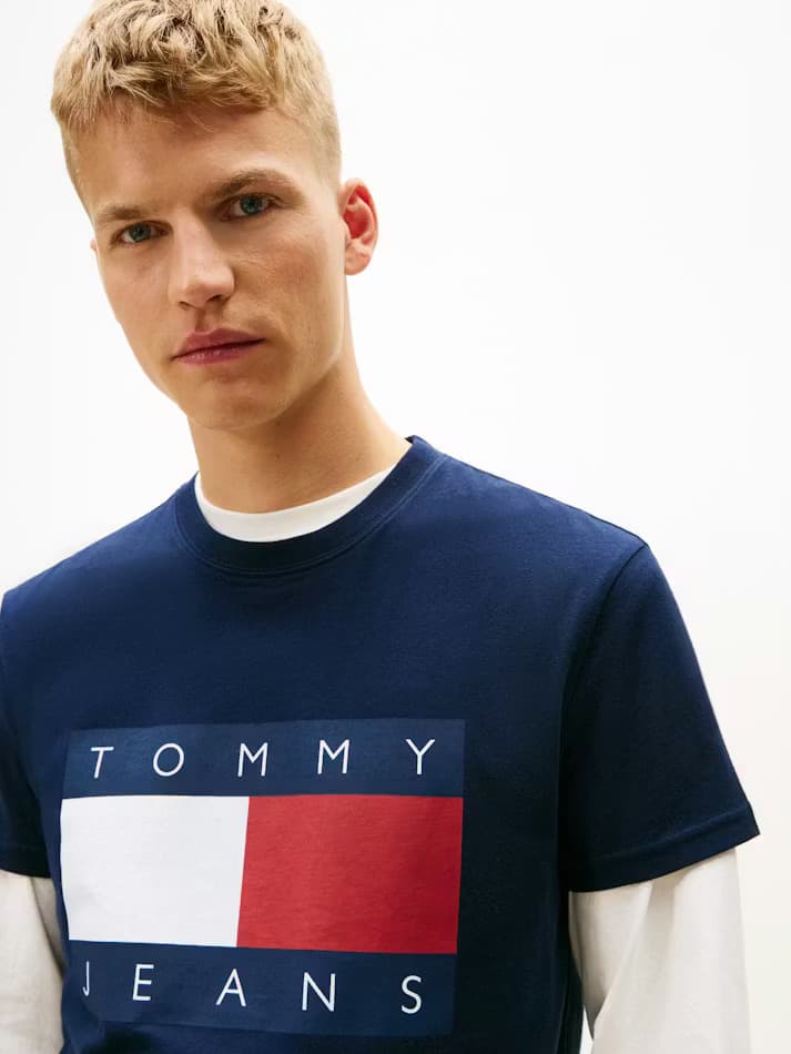 Ανδρικό T-shirt Navy Μπλε Tommy Jeans DM0DM22645-C1G